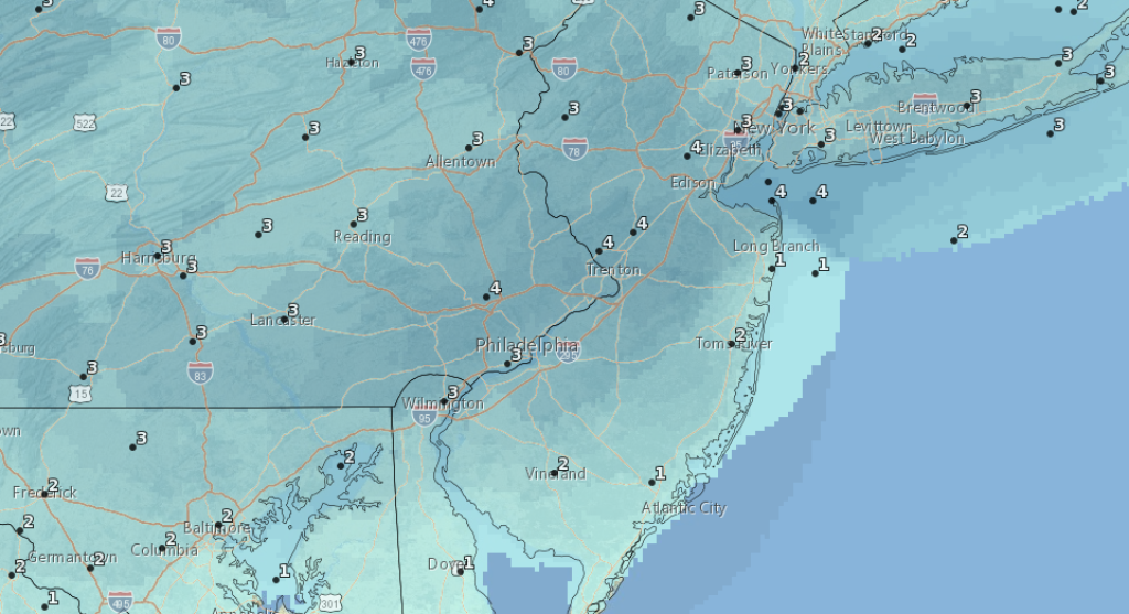 Snow total forecast for Dec. 18-19, 2024. (Credit: NWS)